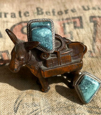 Nevada cufflinks, turquoise cufflinks, made in nevada, song dog silver, sydney martinez