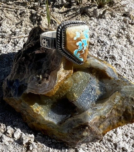 hot springs ring, finding nevada wild youtube, turquoise ring, song dog silver, sydney martinez