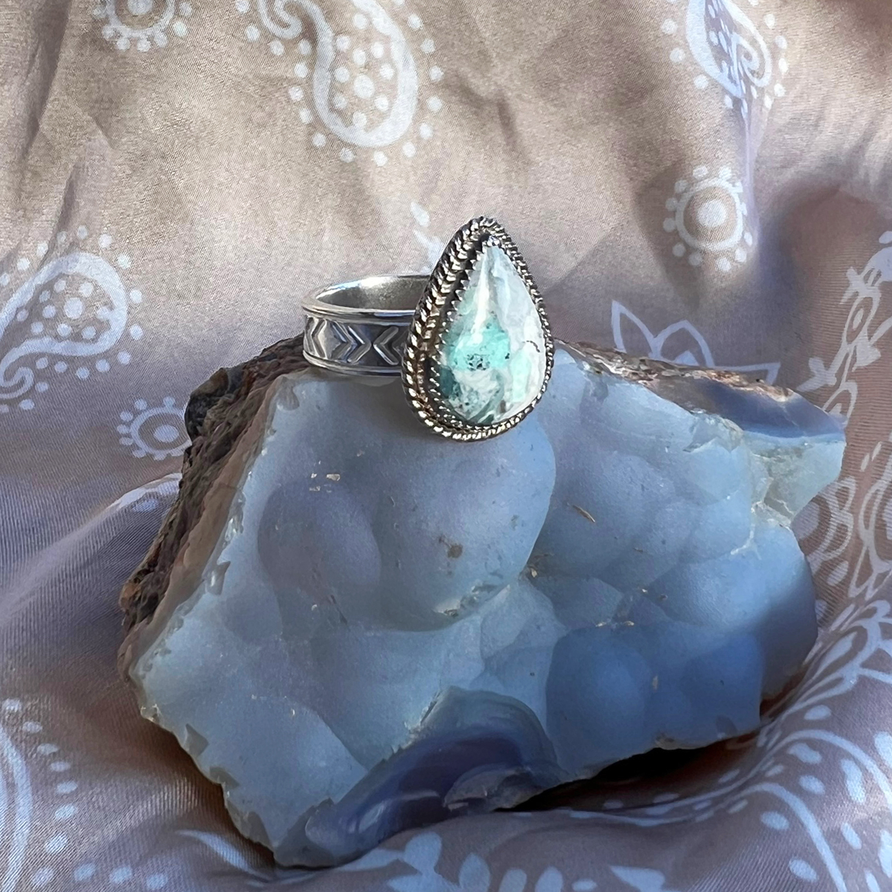 Teardrop turquoise sale ring