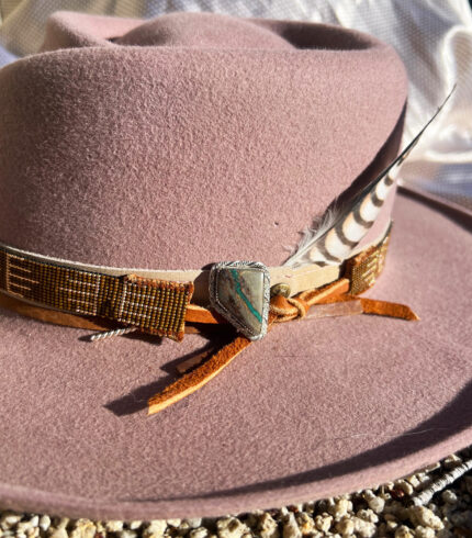 cowboy toothpick hat pin, nevada-shaped turquoise, song dog silver, sydney martinez, made in nevada