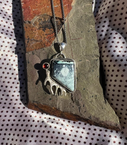 nevada garnet, nevada turquoise, nevada garnet and turquoise, song dog silver, made in nevada