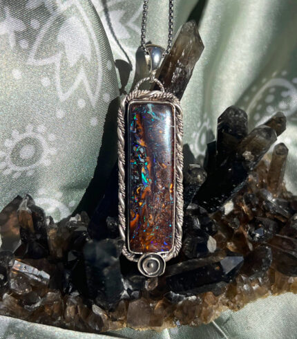 australian opal, nevada silversmithing, song dog silver, made in nevada