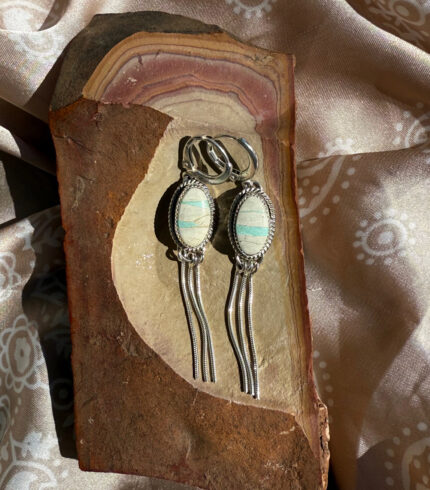 royston ribbon, song dog silver, royston turquoise, nevada turquoise earrings