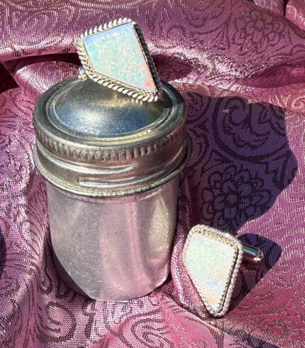 opal nevada cufflinks, song dog silver, made in nevada, sydney martinez