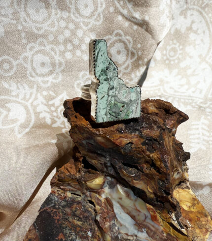 idaho turquoise ring, idaho ring, custom idaho ring, song dog silver