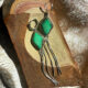 emerald rose turquoise, song dog silver, nevada turquoise earrings