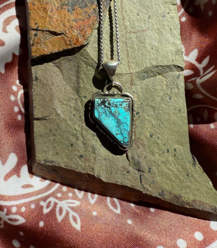 Royston nevada turquoise pendant, song dog silver, royston pendant, song dog silver