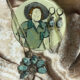 mystic sage, song dog silver, nevada turquoise naja, custom turquoise pendant and earring set, sydney martinez
