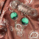 turquoise earrings, song dog silver, made in nevada, sydney martinez