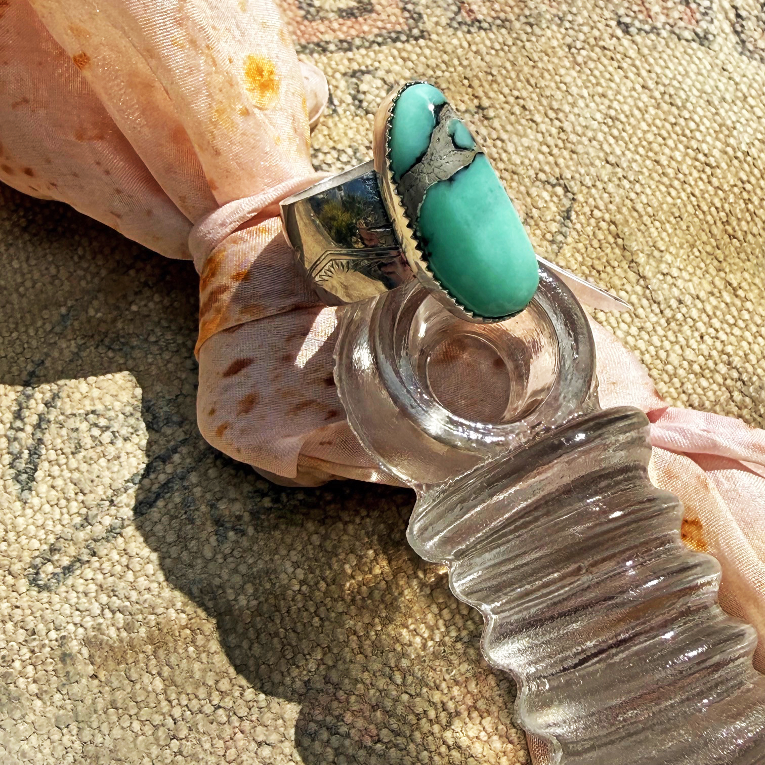 nevada turquoise, nevada turquoise ring, song dog silver, made in nevada, nevada turquoise ring, desert bloom